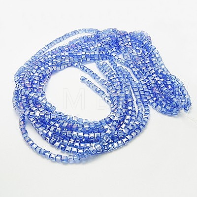 Electroplate Glass Beads Strands X-EGLA-D018-8x8mm-61-1