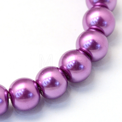 Baking Paint Pearlized Glass Pearl Round Bead Strands LS-HY-Q003-10mm-16-1