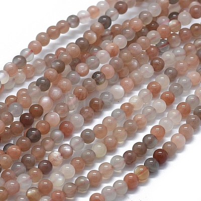 Natural Multi-Moonstone Beads Stretch Wrap Bracelets BJEW-D443-02-1