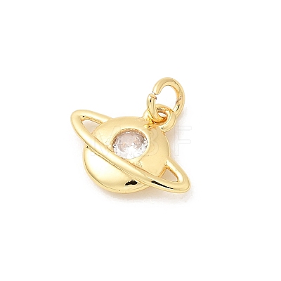 Brass Micro Pave Cubic Zirconia Charms KK-Z135-02G-04-1