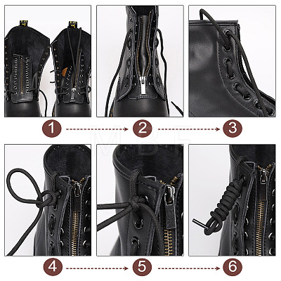 PU Leather Lace-in Boot Zipper Inserts DIY-WH0387-37B-01-1