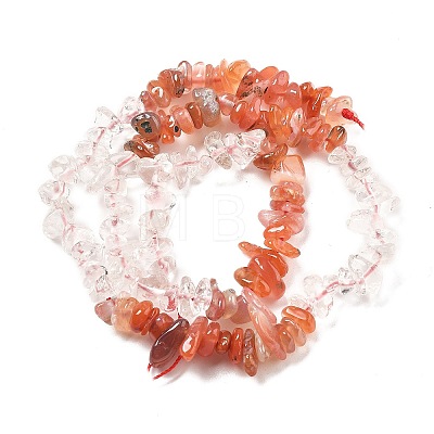 Natural Quartz Crystal & Carnelian Beads Strands G-L610-A29-01-1