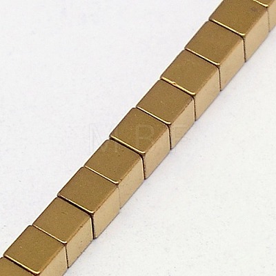 Electroplate Non-magnetic Synthetic Hematite Beads Strands G-J170A-2x2mm-07-1