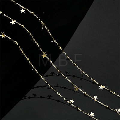 DIY Star Beaded Satellite Chains Bracelet Necklace Making Kit DIY-CA0005-09-1