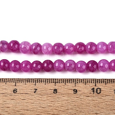 Ombre Effect Dyed Crackle Glass Beads Strands GLAA-Q106-01A-B21-1