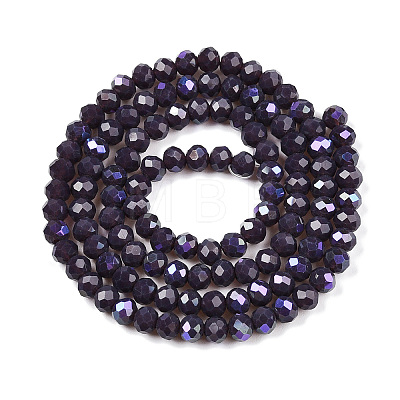 Electroplate Opaque Solid Color Glass Beads Strands EGLA-A044-P4mm-L11-1