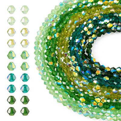 10 Strands 5 Colors Electroplate Transparent Glass Beads Strands EGLA-TA0013-78C-1