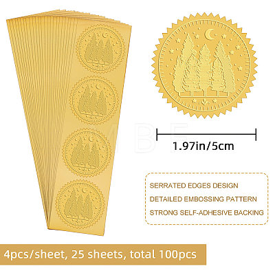 Self Adhesive Gold Foil Embossed Stickers DIY-WH0211-139-1