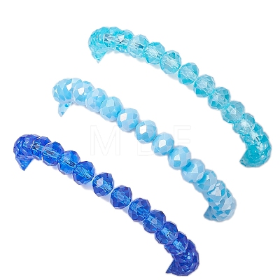 Electroplated Faceted Rondelle Glass Beaded Stretch Bracelet Sets BJEW-JB10482-1