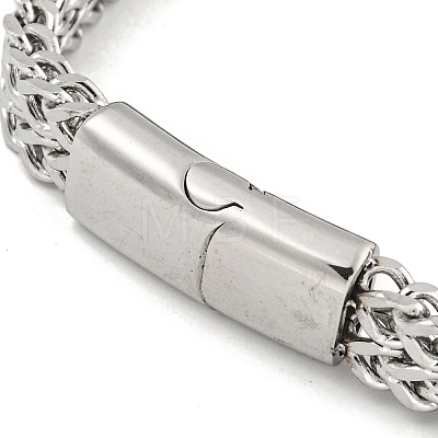 Tarnish Resistant 201 Stainless Steel Wheat Chain Bracelets with Magnetic Clasps for Women and Men BJEW-F473-07P-01-1