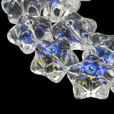 AB Color Plated Electroplate Transparent Glass Beads Strands EGLA-G037-07A-AB02-1