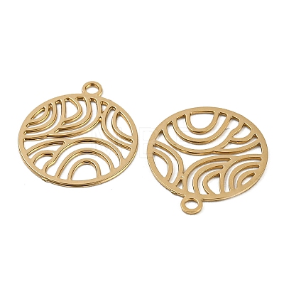 Brass Etched Metal Embellishments Charms KKC-D001-19KCG-1