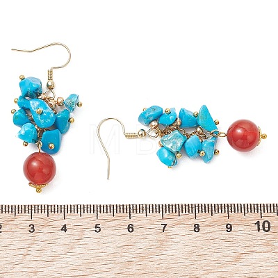 3 Pairs Natural & Synthetic Mixed Stone Dangle Earrings EJEW-MZ00722-1