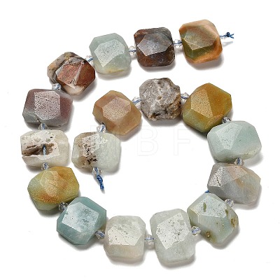 Natural Flower Amazonite Beads Strands G-H078-B23-01-1