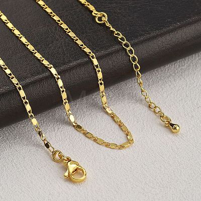 Brass Link Chain Necklaces for Women NJEW-D302-174G-1