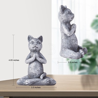 Resin Imitation Stone Cat Garden Decor JX174A-1