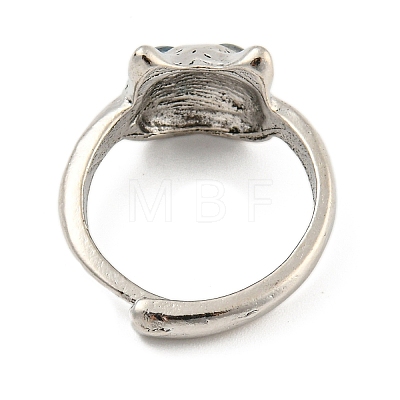 Alloy with Glass Rings for Women RJEW-A034-09AS-1