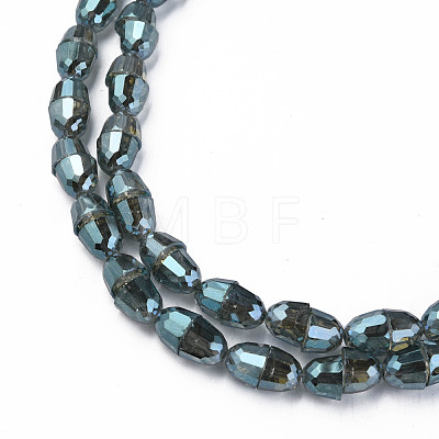 Electroplate Transparent Glass Beads Strands EGLA-N002-35-F03-1