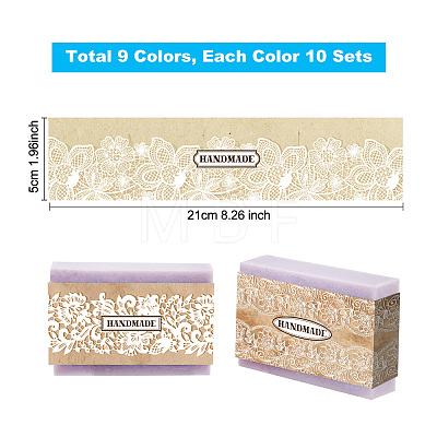 90Pcs 9 Styles Lace Pattern Soap Paper Tag DIY-WH0399-69-023-1