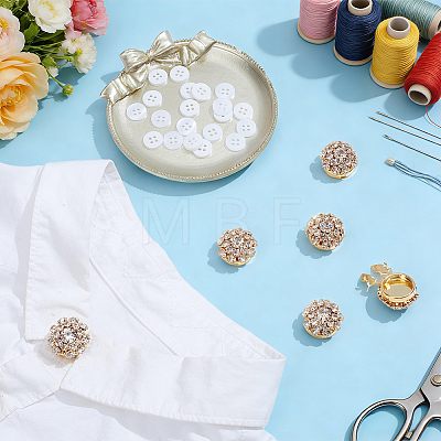 6Pcs Alloy Rhinestone Cufflinks FIND-NB0007-41A-1