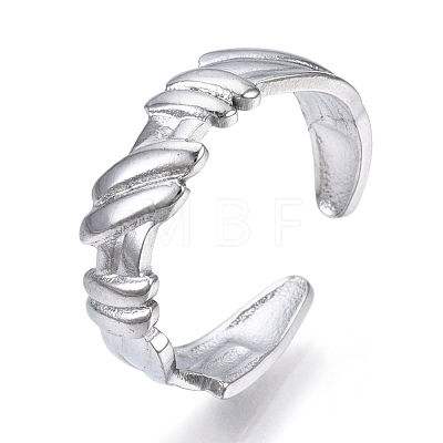304 Stainless Steel Open Cuff Ring for Women RJEW-N040-44-1