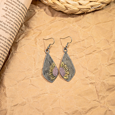 Teardrop Bohemian Style Zinc Alloy Dangle Earrings FS-WG9CCFB-08-1