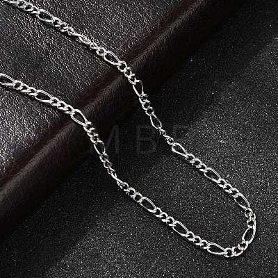 Brass Figaro Chain Necklaces for Women NJEW-B157-02P-1