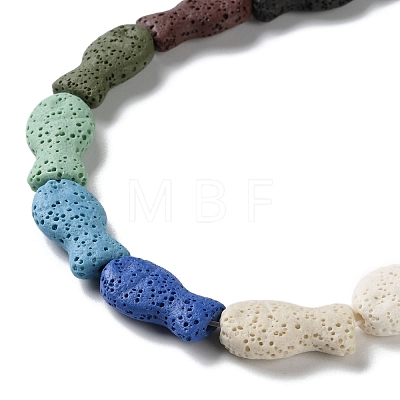 Fish Dyed Natural Lava Rock Beads Strands G-O126-01A-14-1