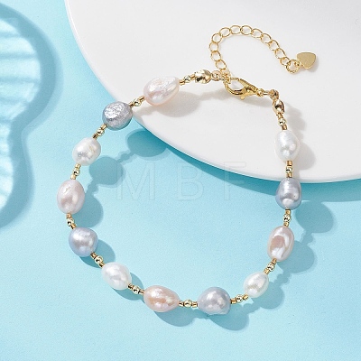 Natural Cultured Freshwater Pearl Beaded Bracelets for Women BJEW-JB13533-1