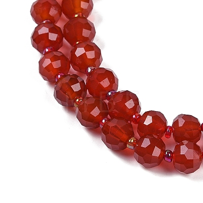 Natural Carnelian(Dyed & Heated) Beads Strands G-H057-A14-01-1