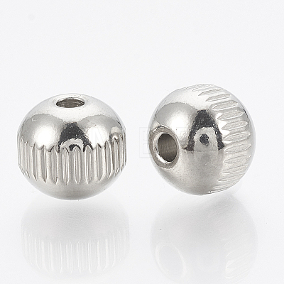 304 Stainless Steel Spacer Beads STAS-T034-6mm-01-1