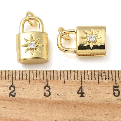 Rack Plating Brass Micro Pave Cubic Zirconia Pendants KK-K392-27G-1