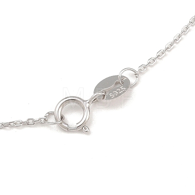 Anti-Tarnish Trendy Unisex Rhodium Plated 925 Sterling Silver Cable Chains Necklaces STER-M034-B-07-1