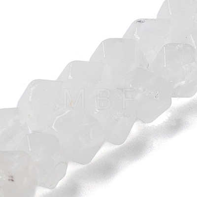 Natural Quartz Crystal Star Cut Round Beads Strands G-M418-C18-01-1
