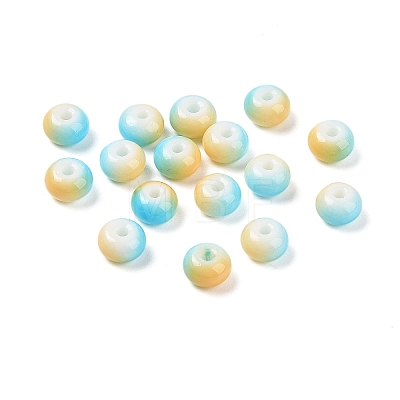 Opaque Spray Painted Glass Beads GLAA-G118-01-1