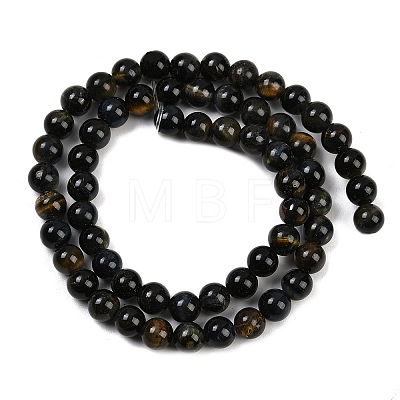 Natural Yellow Blue Tiger Eye(Dyed & Heated) Bead Strands G-P230-07-6mm-AB-01-1