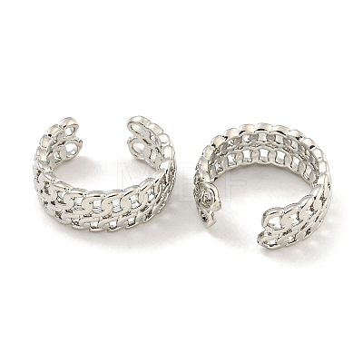 Brass Cuff Earrings for Women EJEW-C104-128P-1