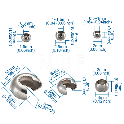 304 Stainless Steel Crimp Beads STAS-TA0004-11P-1