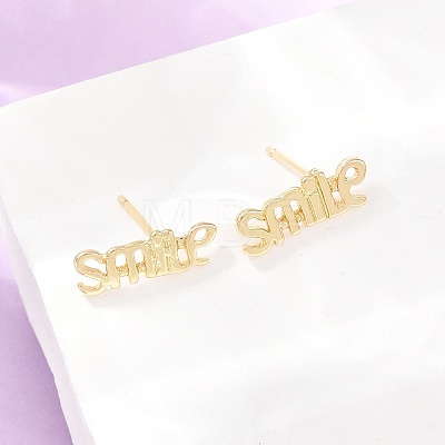 Brass Stud Earrings EJEW-P346-02B-G-1