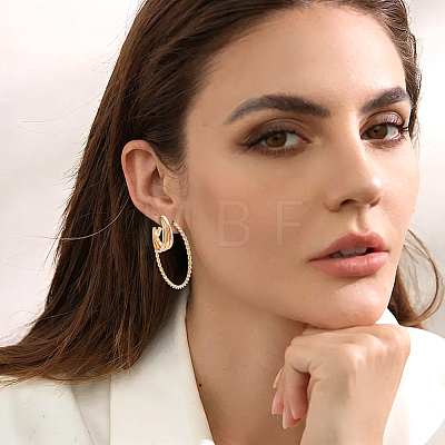 24 Pairs Zinc Alloy Stud Earring & Hoop Earring Sets EJEW-UN0005-42B-1