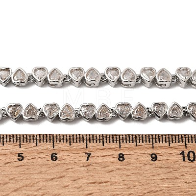 Brass Micro Pave Cubic Zirconia Geometric Tennis Necklaces NJEW-C121-02A-P-1