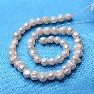Potato Natural Cultured Freshwater Pearl Beads Strands PEAR-E007-8-9mm-1