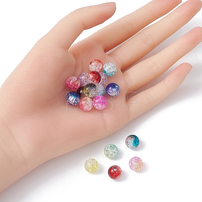 Transparent Crackle Acrylic Beads CACR-YW0001-09B-1