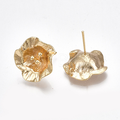Brass Stud Earring Findings KK-S350-038G-1