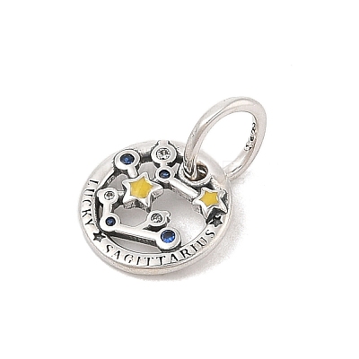 Luminous 925 Sterling Silver Rhinestone Constellation Charms STER-H114-01AS-012-1