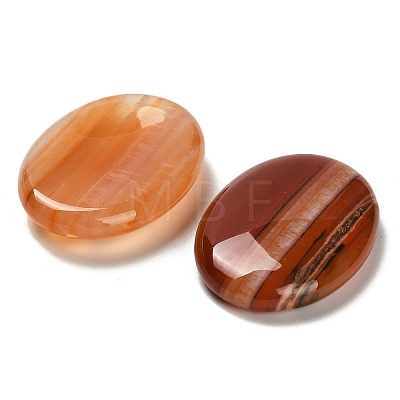 Oval Natural Red Banded Agate Worry Stone G-H073-06C-1