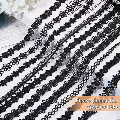   10 Styles Polyester Lace Cord OCOR-PH0001-78-1