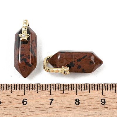 Natural Mahogany Obsidian Double Terminal Pendants GG-CBA4154-07G-06-1