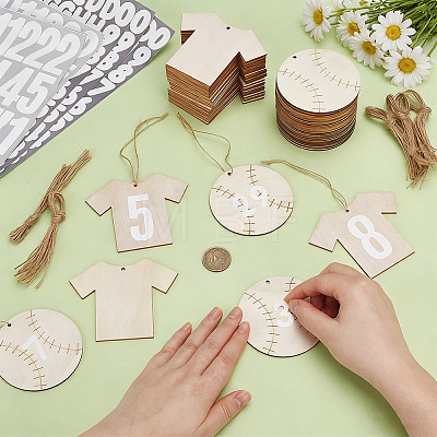 2 Styles Unfinished Wood Pendant Decorations DIY-OC0015-98-1