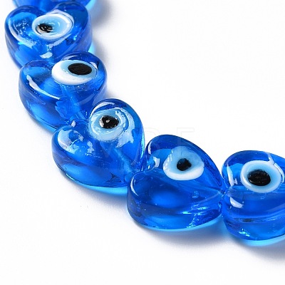 Handmade Evil Eye Lampwork Beads Strands LAMP-E023-07B-06-1